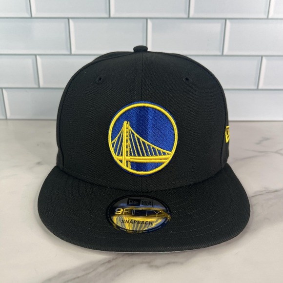 Golden State Warriors Hat Cap Snap Back Black Blue Yellow NBA 9Fifty New Era - Picture 2 of 13